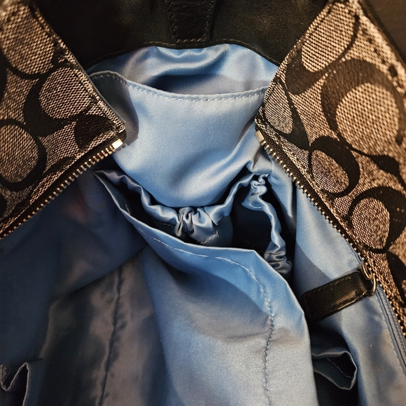 Black & Grey Leather Coach Diaper Bag - Picture 13 of 13